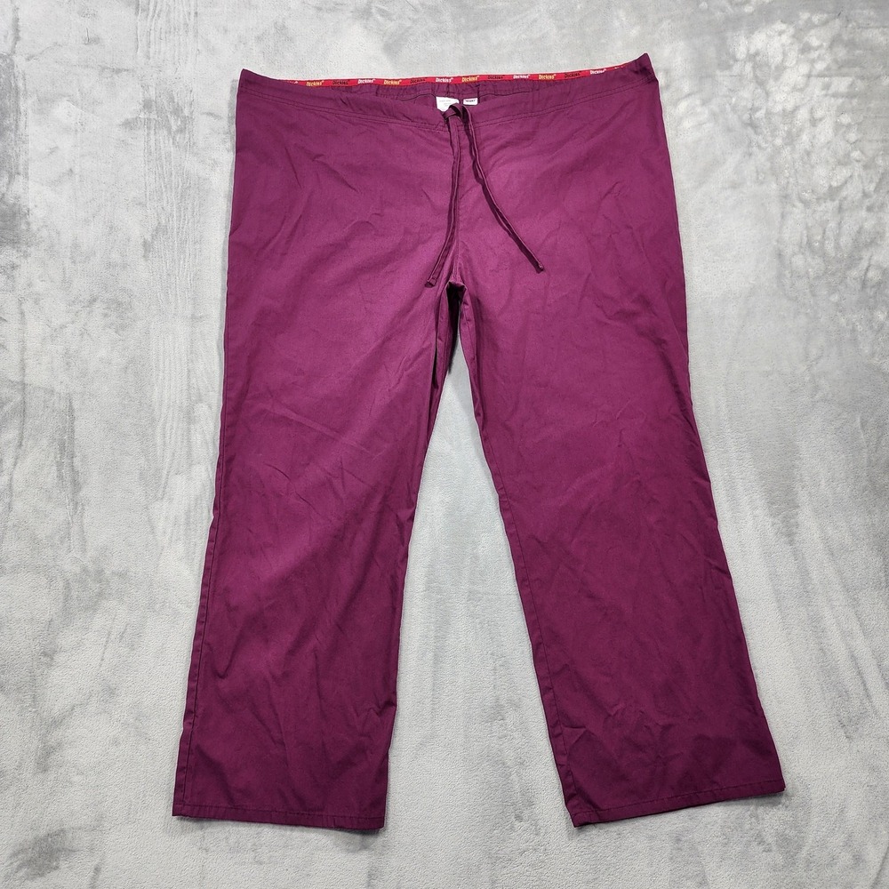 Dickies Pants Mens 2XL SHORT Straight Leg Purple Drawstring Scrub Medical Unisex